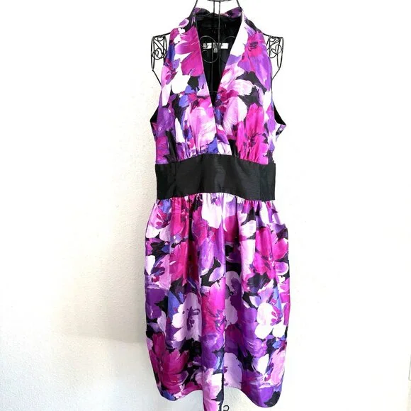 slim fit dress slacks Evan Picone Multi Seam Fit & Flare Dress